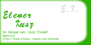 elemer kusz business card