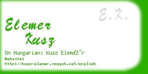 elemer kusz business card